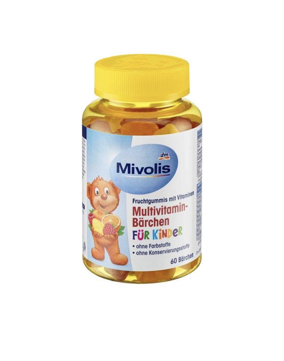 پاستیل مولتی ویتامین کودکان میولیس اصل آلمان 60 عددی (Mivolis Multivitamin-Bärchen für Kinder)